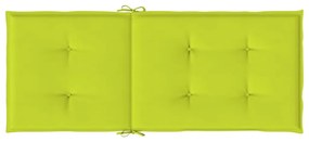 2 db élénkzöld szövet magas háttámlájú székpárna 120x50x3 cm