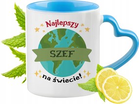 Főnöknek Kék Bögre Szív Alakú Füllel Ajándék