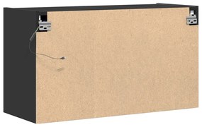 fekete fali TV-szekrény LED-világítással 80x31x45 cm