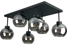 Felületre szerelhető csillár  NESSA 6xE27/60W/230V fekete/füstös fekete