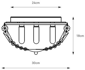 Markslöjd 109031 - Fürdőszobai lámpatest ESTELLE 3x G9/20W/230V, átmérő 30 cm, IP44, sárgaréz