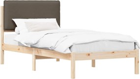 vidaXL Ágykeret Kárpitozott Fejtámlával Tópszínű 90 x 200 cm