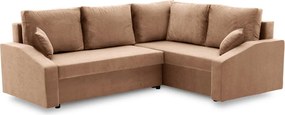 Grande Plus sarokkanapé, jobboldali, szövet anyag, barna