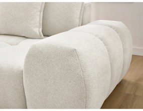 Fehér zsenília kinyitható-tárolóhelyes sarokkanapé (bal oldali-heverő résszel) Everest – Bobochic Paris