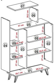 Könyvespolc Form - Fehér