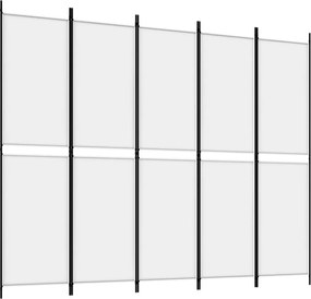 vidaXL fehér 5 paneles paraván 250x200 cm szövet
