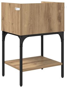 Éjjeli asztal 2 pcs kézműves tölgy 40 x 29 x 60 cm Faanyag