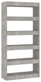 betonszürke térelválasztó könyvszekrény 80x30x166 cm