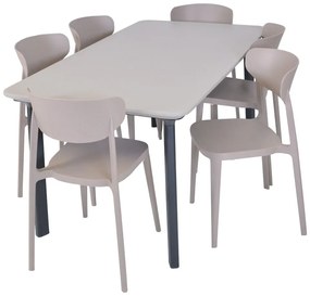 Világosbarna műanyag kerti szék Mare – Rojaplast