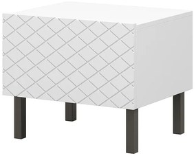 Scalia II 50 1SZ éjjeliszekrény készlet 2 db - fehér matt / fekete lábak