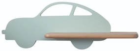 LED gyerekszoba falilámpa polccal CAR LED/5W/230V zöld/fa
