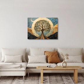 Üveg kép – Életfa és spirálok (70x50 cm)