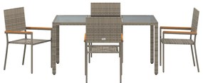 Kert étkező szett 5 pcs Szürke 150 x 90 x 75 cm polirattan