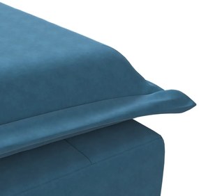 kék bársony masszírozó dívány hengerpárnával