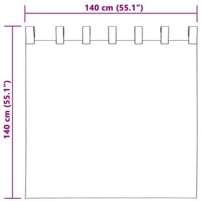 Bársony Függönyök 2 db Gombfülekkel Barna 140x140 cm