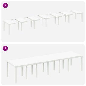 15 Darabos Kerti Étkező Garnitúra Fehér Polirattan, Kert Asztal Fehér 200x100x73 cm Polirattan, Kert Asztal Fehér 150x100x73 cm Polirattan, Kert Székek 2 db Fehér Polirattan, Kert Székek 4 db Fehér Polirattan
