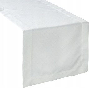 Dekorációs futópad Ellen 40x140 Eurofirany fehér, ezüst pöttyökkel