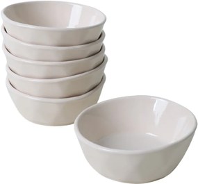 6 darab Facetta 12 cm-es kőagyag tálkészlet, bézsszínű