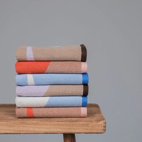 Narancssárga-világosbarna bio pamut törölköző szett 2 db-os 50x90 cm Nova Arte – Mette Ditmer Denmark