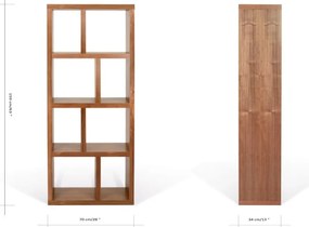 Barna könyvespolc diófa dekorral 70x159 cm Berlin – TemaHome