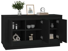 fekete szerelt fa tálalószekrény 102x35x55 cm