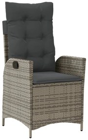 9 részes szürke polyrattan kerti étkezőgarnitúra párnával