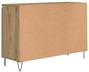 kézműves tölgy színű szerelt fa tálalószekrény 101,5 x 35 x 70 cm