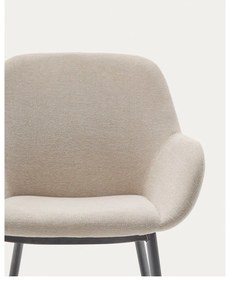 Krémszínű kárpitozott étkezőfotel Konna – Kave Home