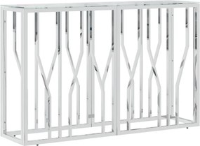 vidaXL üveg és rozsdamentes acél tálalóasztal 110x30x70 cm