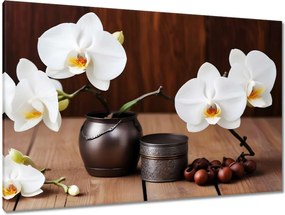 Vászonkép 120x80 Fehér orchideák