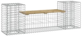tömör impregnált fenyőfa gabion kerti pad 183x41x60,5 cm