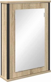 vidaXL Tükörszekrény polcokkal Sonoma tölgy 42 x 12 x 60 cm Faanyag