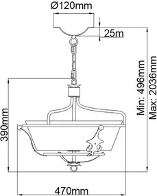 Elstead Lighting WINDSOR WINDSOR-SF-GR Plafonlámpa 3x60W/E27