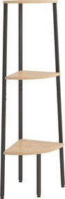 vidaXL 3 szintes világosbarna és fekete sarokpolc 45,5 x 31,5 x 120 cm