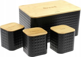 Kenyértartó szett Krisberg fekete bambusz