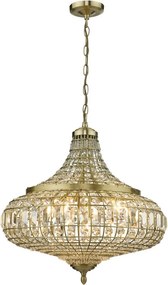 DAR LIGHTING ASM0675 ASARA Kristály Függesztett Lámpa Antik Sárgaréz E14 IP20