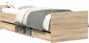 vidaXL sonoma tölgy színű ágykeret fej- és lábtámlával 90 x 200 cm