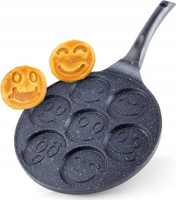 Tojásfőző Serpenyő Gránit Indukciós Gáz 7 Lyuk 27CM