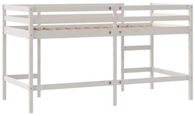 fehér tömör fenyőfa gyerek galériaágy létrával 90 x 200 cm