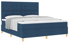 Boxspring Ágy Matraccal Kék Szuper King Szövet