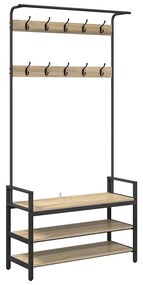 Kabáthorog polcokkal sonoma tölgy 95 x 34 x 184 cm Faanyag
