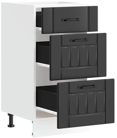 fekete, műfa konyhaszekrény „Lucca”