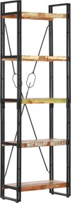 vidaXL 5 szintes tömör újrahasznosított fa könyvespolc 60x30x180 cm