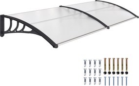 Outsunny Átlátszó Napernyő Előszoba Ajtóra 75x195x23 cm 5mm Polikarbonát Vízálló Napernyő Kültéri Alumínium | Aosom