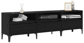 TV szekrény Musta tammi 150 x 30 x 44,5 cm Műszaki fa és vas