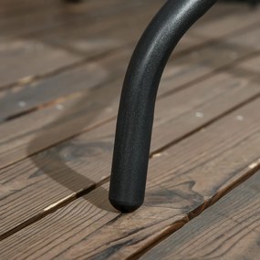 Kerek kerti asztal üveglappal ISLAND 60 cm, fekete