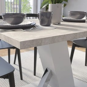 TORRE Étkezőasztal Fehér/Márvány Színben 138 cm