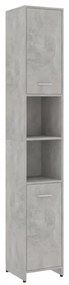 betonszürke szerelt fa fürdőszobaszekrény 30 x 30 x 183,5 cm