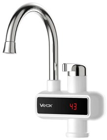 Átfolyós vízmelegítő LED kijelzővel 3000W/230V IPX4 fehér