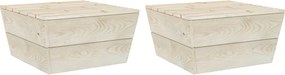 vidaXL 2 db impregnált lucfenyő kerti asztal 60 x 60 x 30 cm